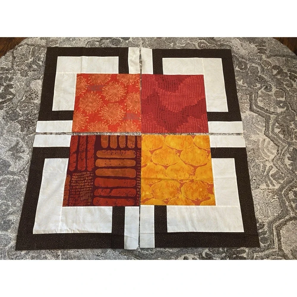 Handmade Lot 12 Quilt Squares Scrappy 18
